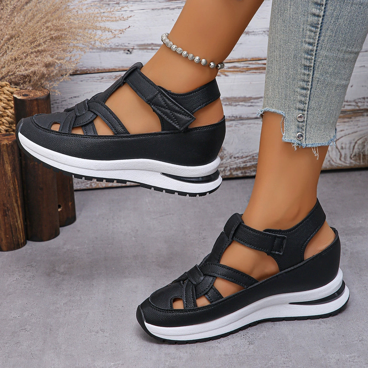 👡【Ofertă fierbinte de vară🎉】【35-43】2025 Sandale casual pentru femei cu talpă groasă | Antiderapante, confortabile — Ultima zi de reducere! -3988427